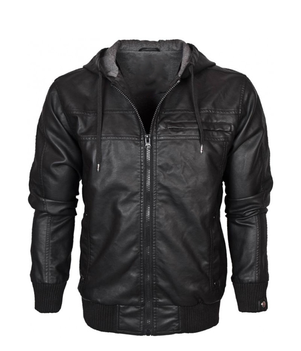 Russet Hooded Leather Bomber Jacket - Leather4sure Men
