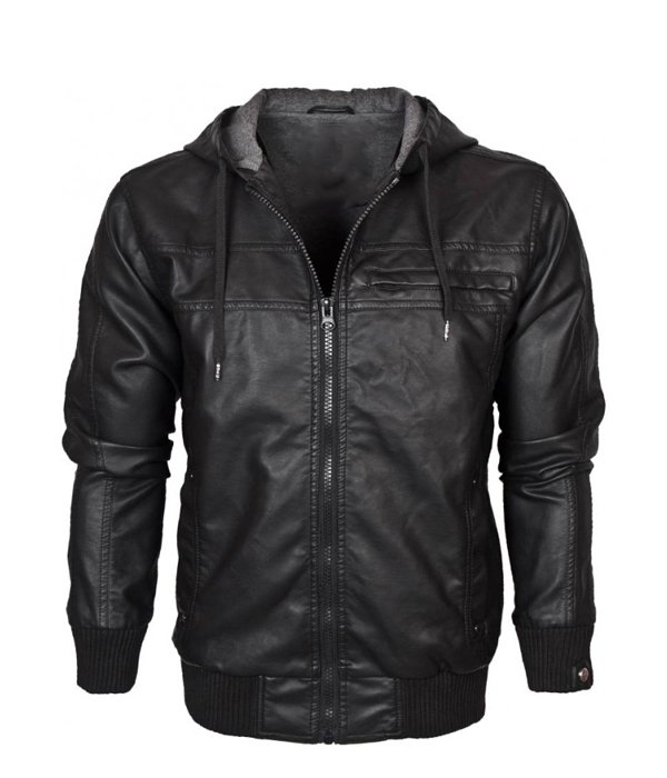 Men Designer Leather Jackets Clothes Russet Hooded Leather Er Jacket