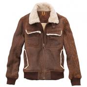 Elchiper Leather Shearling Bomber Jacket