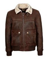 Burnishey Leather Bomber Jacket