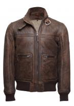 Cintur Brown Leather Bomber Jacket