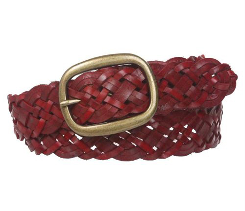 Blus Red Braided Leather Belt