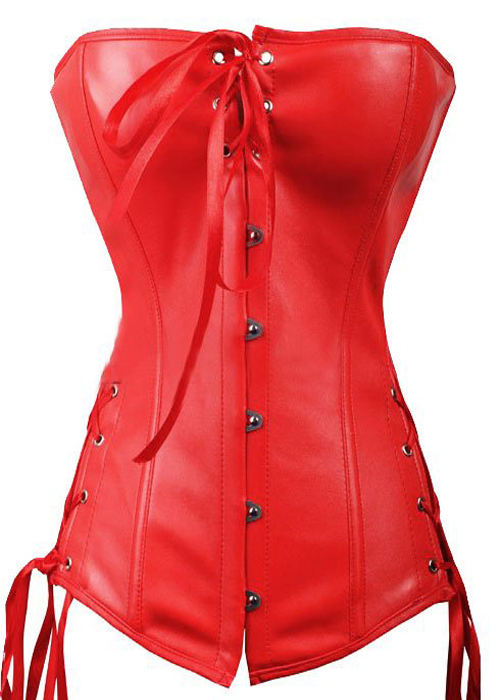 Sanguine Red Leather Corset 