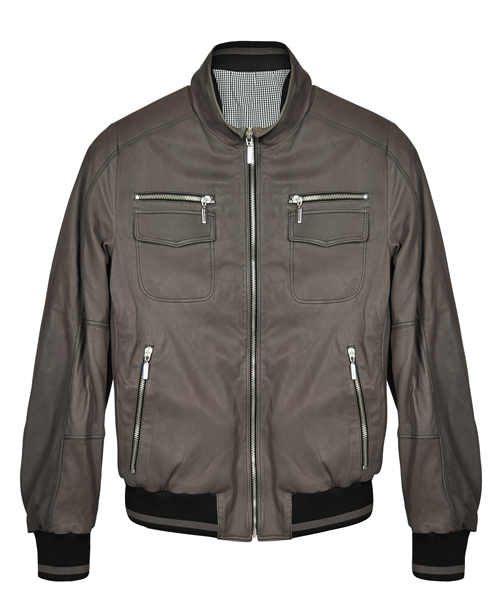 Growna Leather Bomber Jacket - Leather4sure Men