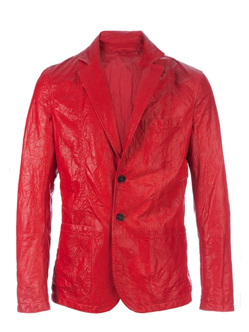 Traud Red Leather Blazer - Leather4sure Leather Blazers