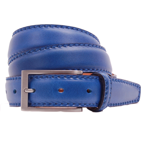 Swarz Blue Leather Belt