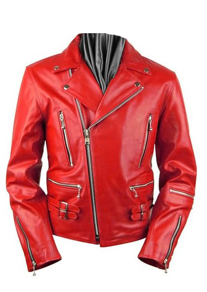 Gabrex Red Biker Jacket - Leather4sure Men