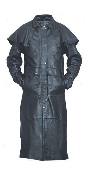 Anthrazit Duster Long Leather Coat