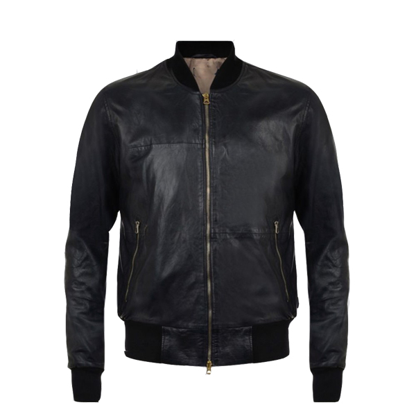 Briex Zip Leather Bomber Jacket