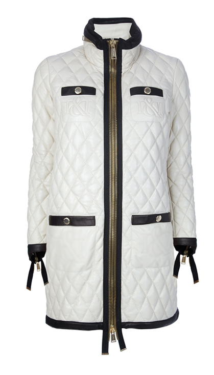 Ivory Rauch White Leather Coat