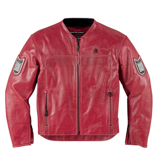 Rideis Red Moto Leather Jacket
