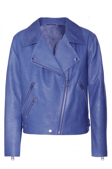 Rhimoka Blue Leather Jacket