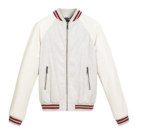 Sportez White Varsity Bomber Jacket