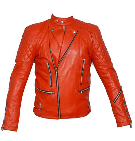 Frenser Red Motorcycle Jacket - Leather4sure Men