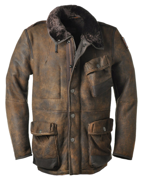 Vurve Mens Leather Shearling Coat