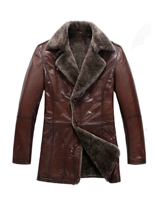 Forgez Fur Lined Men Leather Coat