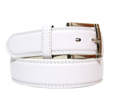 white leather belt