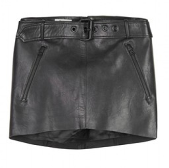 Mohrin Leather Micro Mini Skirt