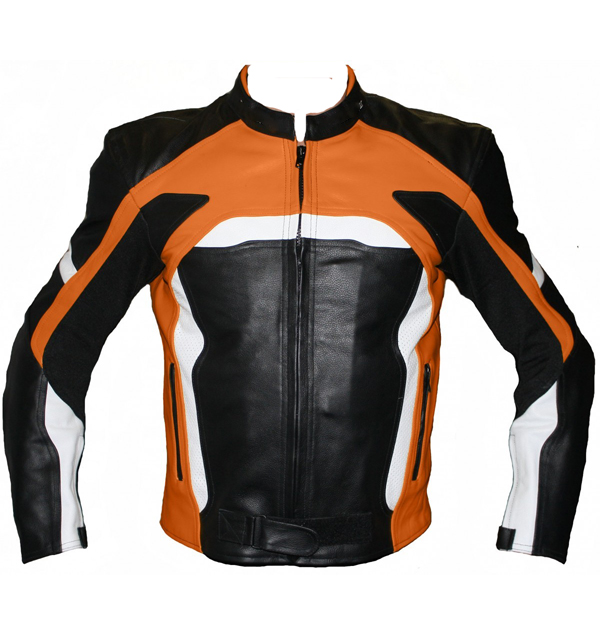 Organado Black & Orange Biker Jacket