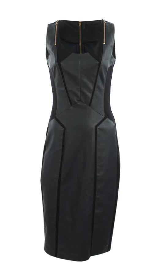 Voctrex Leather Panel Dress