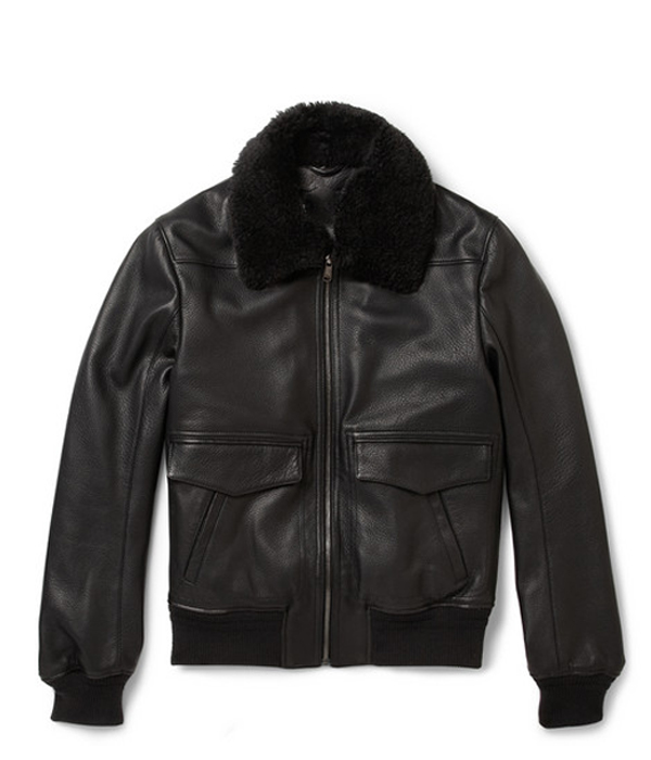 Moric Shearling Black Bomber Jacket