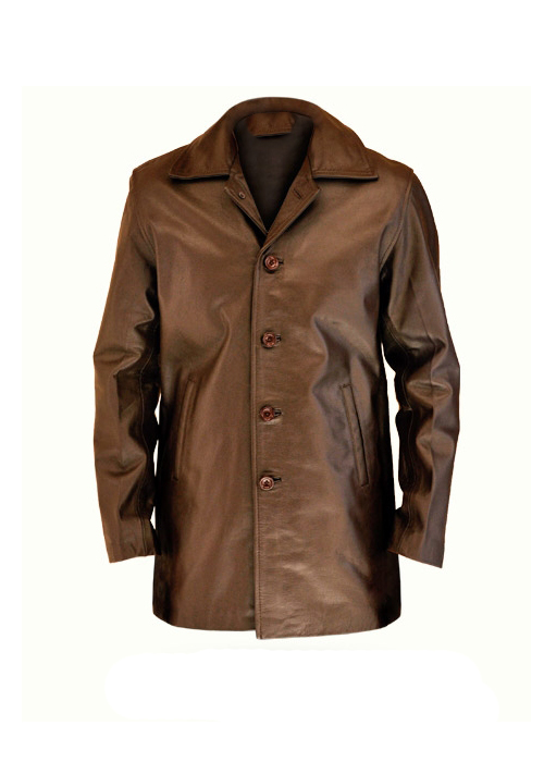 Zappen Distressed Leather Coat