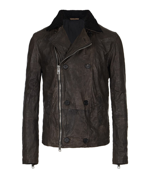 Auego Leather Pea Coat