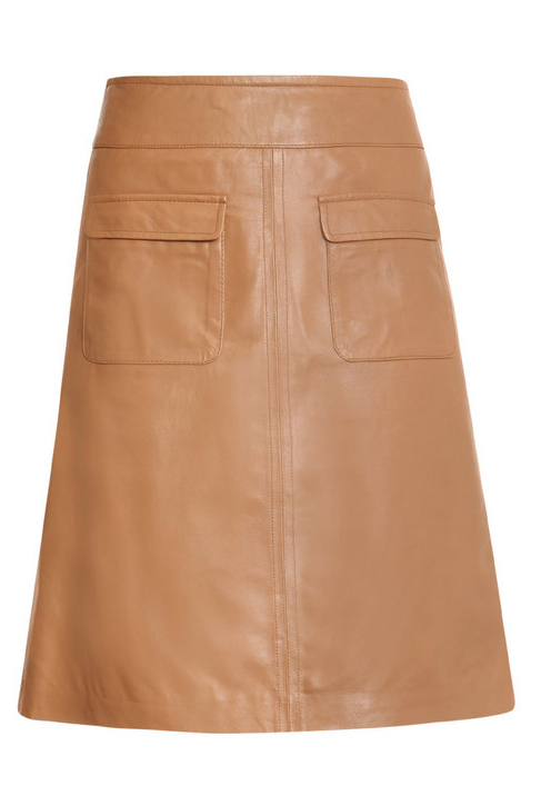 Ankon Camel Leather Skirt