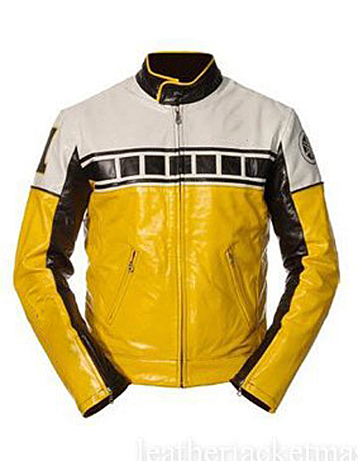 Quirex Yellow Leather Moto Jacket