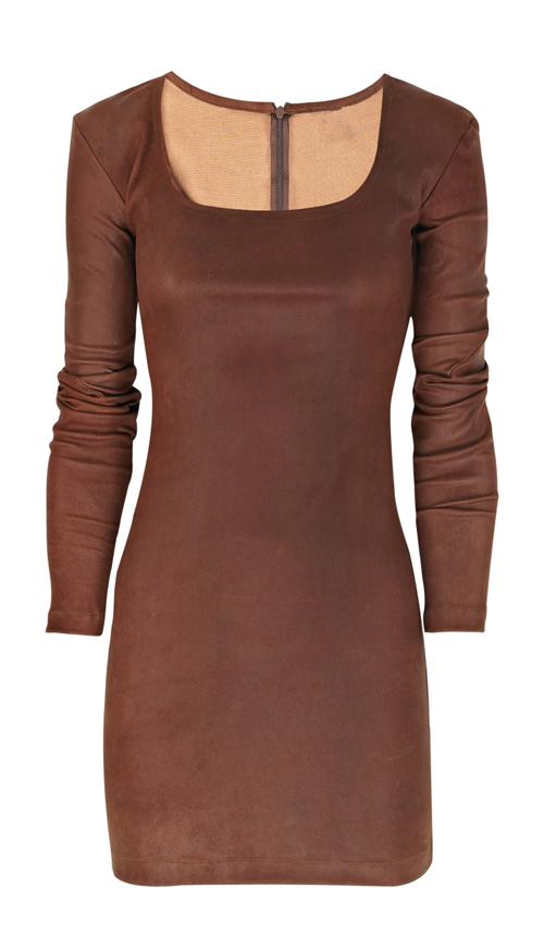 Dormtiz Tan Leather Dress