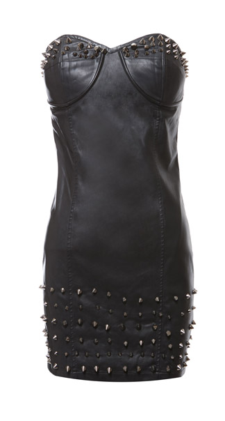 Vilterg Studded Leather Strapless Dress