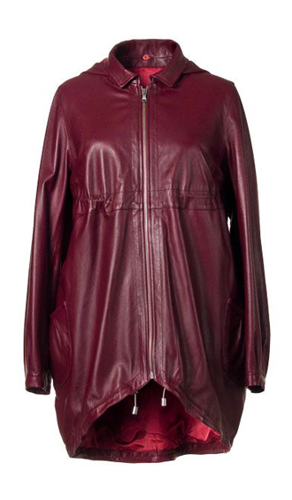 Garne Plus Size Leather Coat