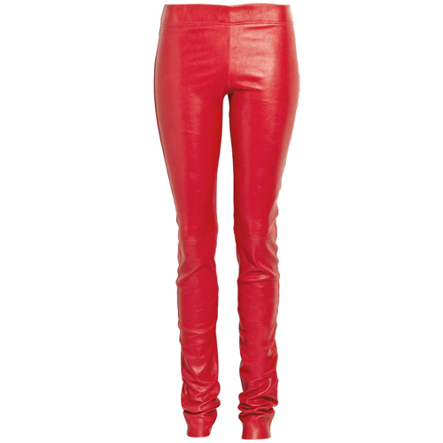 Respa Skinny Red Leather Pants