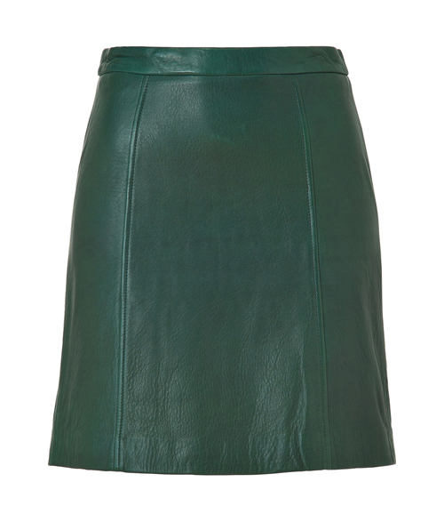 Hendry Green Leather Skirt