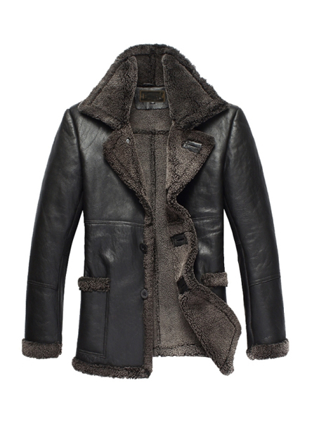 Slatash Mens Fur Lined Leather Coat 