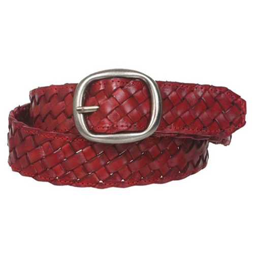 Ovaler Braided Red Leather Belt