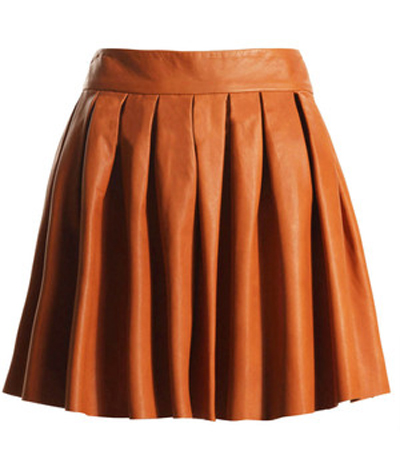 Molfex Leather Pleated Skirt - Leather4sure Pleated Leather Skirts