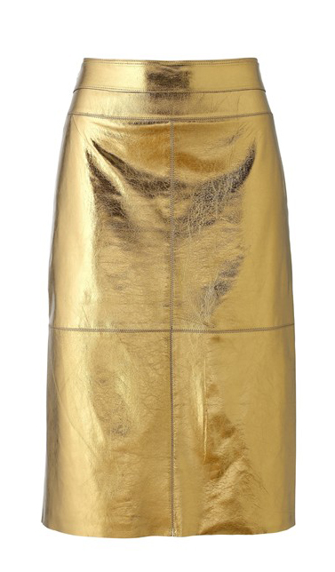 Shintex Gold Leather Skirt