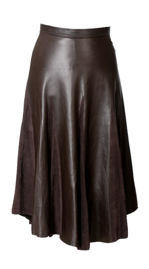 Siltez Long Leather Skirt