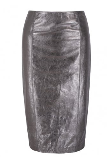 Simrek Silver Leather Skirt