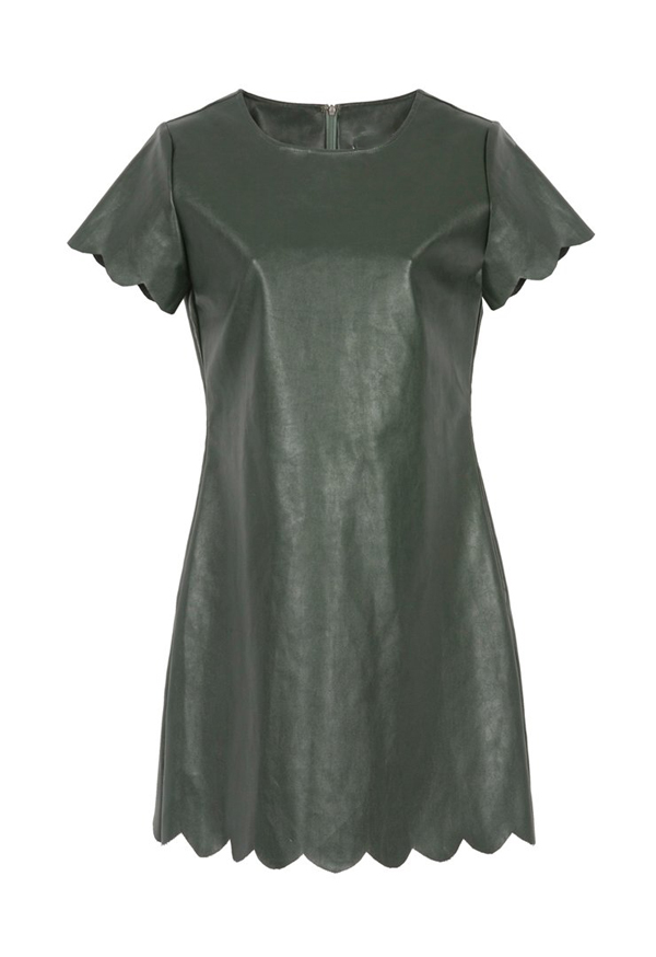 Xelmetev Green Leather Look Dress