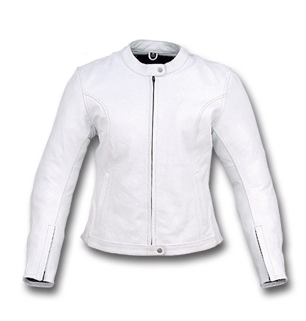 Bella White Women Motorcycle Jacket - Leather4sure Biker