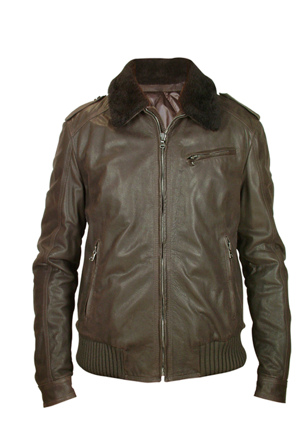 Intenso Brown Bomber Jacket - Leather4sure Men