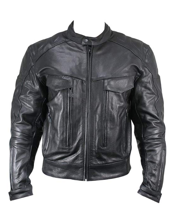 Ditzer Leather Padded Biker Jacket