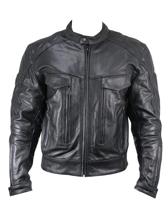 Ditzer Leather Padded Biker Jacket - Leather4sure Men