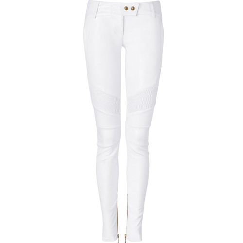 Munaska White Leather Pants