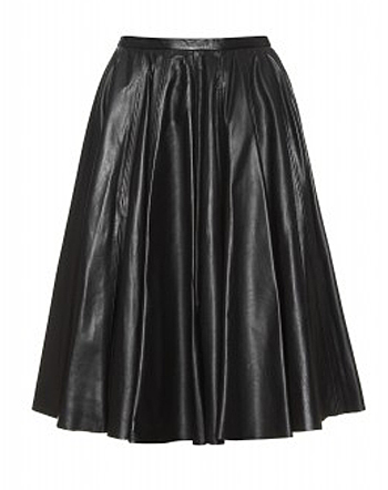 Montex Flared Leather Skirt