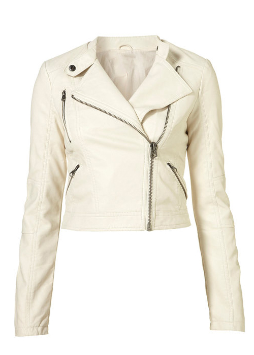 Zinferez White Motorcycle Jacket