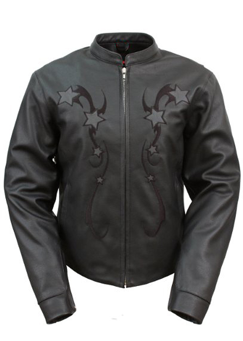 Starry Black Designer Moto Jacket