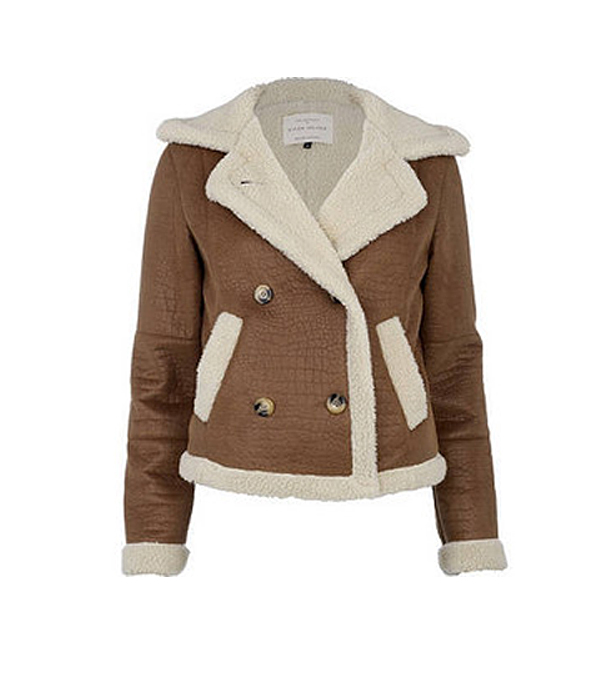 Beylon Brown Shearling Bomber Jacket